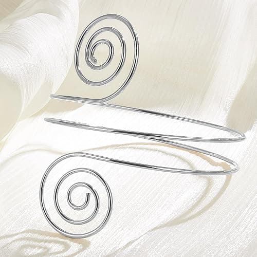 FEYIR 7 Pcs Arm Cuff Jewelry for Women Upper Arm Cuff Bangle Band Armlet Adjustable Arm Cuff Bracelet thumbnail 6