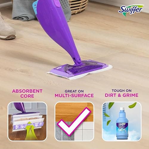 Swiffer WetJet Hardwood Floor Cleaner Spray Mop Pad Refill, Bathroom Cleaning Supplies, Hardwood Floor Cleaner, Multi Surface, 24 Count thumbnail 2