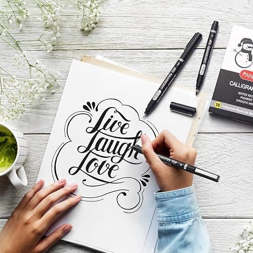 PANDAFLY Calligraphy Pen, 10 Size Calligraphy Pens for Writing, Brush Pens Calligraphy Set for Beginners, Hand Lettering Pen for Art Drawing, Sketching, Scrapbooking thumbnail 2