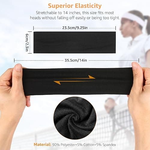 DiyJibb Headbands for Women, Stretchy Non Slip Soft Cotton Cloth Hair Bands for Sports, Workout, Yoga and Running, 7pcs thumbnail 2