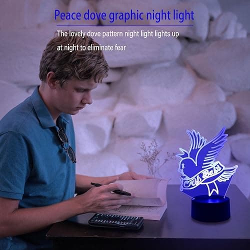 3D Night Light Rapper Lil Peep Led for Home Decoration Gift for Fans Bedroom Decor Light Led Sensor Color Changing Work Desk Lamp-Remote Control thumbnail 6