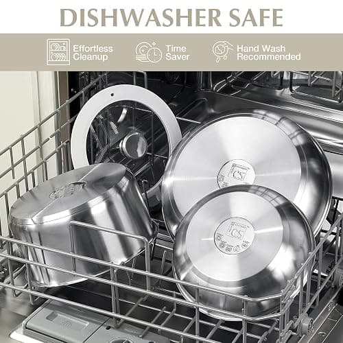 KOCH SYSTEME CS 7 Piece Stainless Steel Cookware Set, Stainless Steel Pots and Pans Set, Stainless Steel Pan with Detachable Handle, Kitchen Set, Induction Compatible, Dishwasher & Oven Safe - 7 PCS thumbnail 8