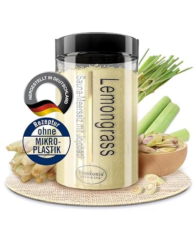 Frankonia BATH & SPA Sauna Salz Peeling Lemongrass – 400 g Meersalz-Körperpeeling mit Jojobaöl & Vitamin E – Dusch- & Body Scrub für alle Hauttypen – Vegan & ohne Parabene – ohne Microplastik - Image 1