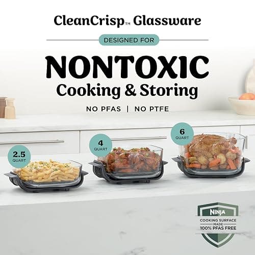 Ninja Crispi Pro 6-in-1 Glass Air Fryer | 450°F, Nontoxic, 6qt & 2.5qt Containers & Lids | Microwave, Freezer, Dishwasher Safe | Max Crisp, Air Fry, Bake, Roast, Recrisp, Dehydrate |Cyberspace AS101CY thumbnail 10