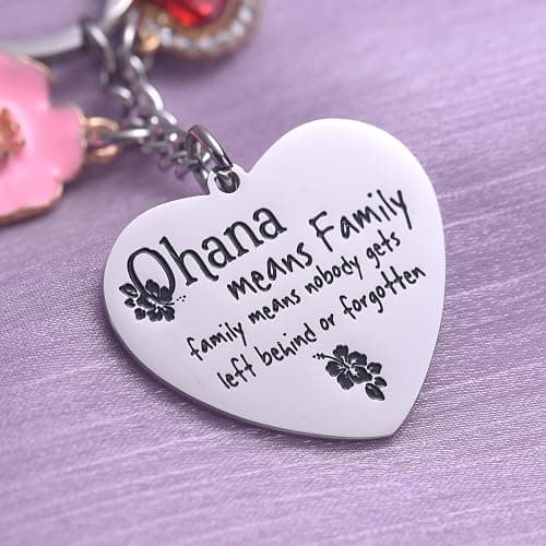Cute Keychain Ohana Means Family Friendship Gifts For Daughter Teens Girls | Gift for Birthday Christmas 316L Stainless Steel Highly Polished Engraved Heart Keychain with Gift Box thumbnail 7