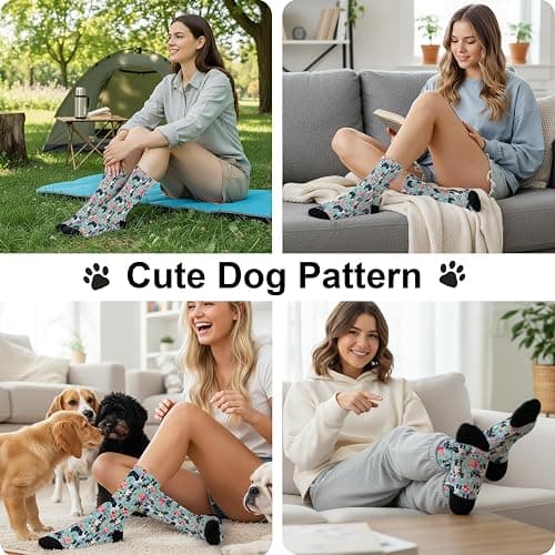 Yogusut Dogs Socks for Women, Dog Lover Gifts for Women, Funny Novelty Soft Comfort Socks, Gift for Dog Mom thumbnail 2