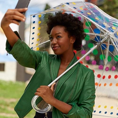 totes Adult Clear Bubble Umbrella with Dome Canopy and Lightweight Wind and Rain Protection thumbnail 8