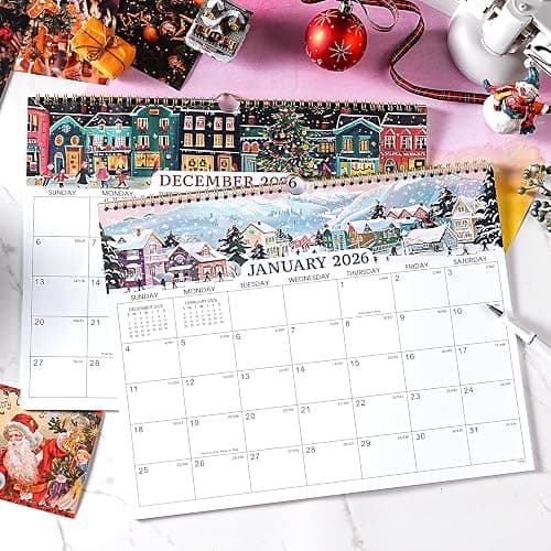 2026 Calendar - 2026 Wall Calendar, Jan. 2026 - Dec. 2026 Wall Calendar, 14.8'' x 11.6'', with Julian Dates, Hanging Hole, Thick Paper, Landscape Calendar thumbnail 2