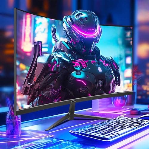 ZZA 27" Curved Gaming Monitor, FHD 1920x1080 200Hz/180Hz, 1800R VA Panel, 95% sRGB Color Gamut, AMD FreeSync Premium, Tilt Adjustable Stand, HDMI & DisplayPort - Black thumbnail 4