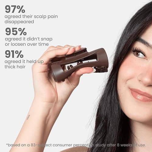 The Original Mello Hair Claw Clip Squishy Claw Clip Made in Korea Patent Pending 30021976 (Dark Brown, Medium) thumbnail 5