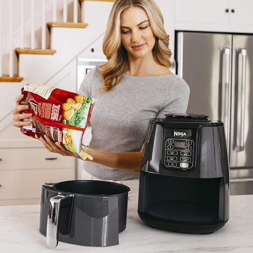 Ninja Air Fryer, Roast, Bake, Air Fry, Roast, Broil, Reheats, & Dehydrates, 4-in-1, Fries, Frozen Food, Veggies, and Juicy Meat, Less Oil, Easy Meals, Healthy Meals, Compact, 4 QT, Grey, AF101 - 4 QT thumbnail 9
