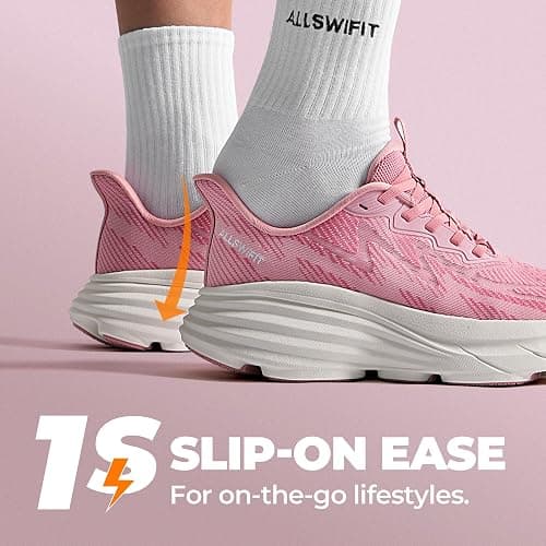 ALLSWIFIT Women's Slip On Walking Shoes Hands-Free Cushion Running Tennis SwiftPlush Non-Slip Comfortable Workout Gym Athletic Fashion Sneakers thumbnail 5