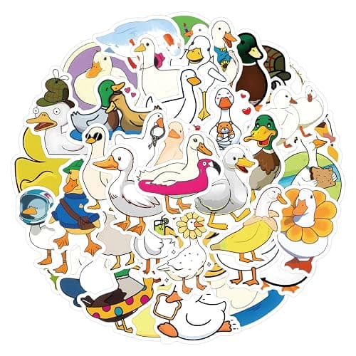 Cute Duck Stickers for Kids, Funny Animals Stickers for Boys Girls Teens Adults, 60PCS Cartoon Duck Vinyl Waterproof Stickers Bulk for Water Bottle Laptop Scrapbook Journal Phone Bike thumbnail 7