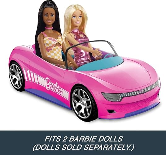 Hot Wheels Barbie RC Toy Car, Remote-Control Pink Convertible, Can Hold 2 Barbie Fashion Dolls & Trunk Opens for Storage, Sticker Sheet for Customizing thumbnail 6