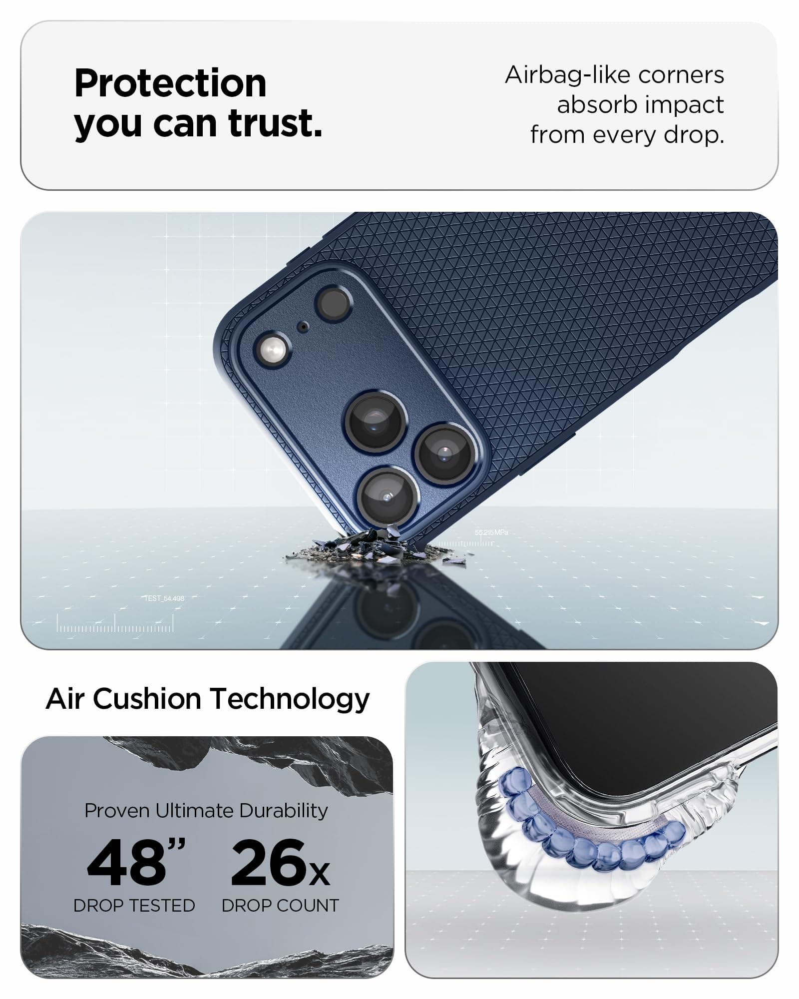 Spigen Funda iPhone 17 Pro MAX, Liquid Air, diseñada para Apple iPhone 17 Pro MAX - Azul Marino thumbnail 6