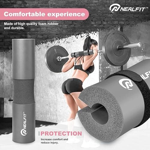 NEALFIT Barbell Pad Squat Pad for Squats—Squat Bar Pad—Great for Weightlifting,Lunges and Hip Thrusts—Foam Sponge Pad—Fit Standard and Olympic Bars Perfectly thumbnail 6
