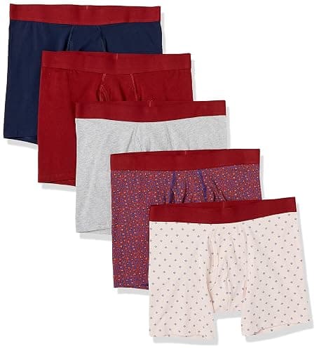 Amazon Essentials Men's Cotton Jersey Boxer Briefs (Available in Big & Tall), 5-Pack - Image 1