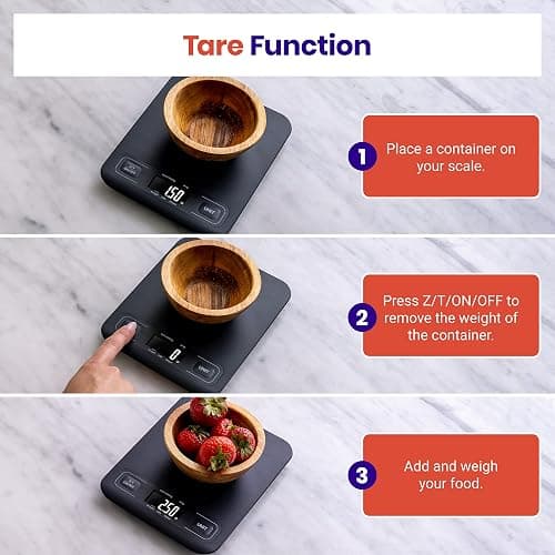 Etekcity Food Kitchen Scale, Digital Mechanical Weighing Scale,Grams and Ounces for Weight Loss, Baking, Cooking, Keto and Meal Prep,Packages, Liquids, Jewelry, LCD Display, Medium, Black thumbnail 4