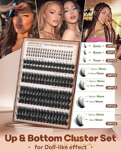 Volume Manga Lash Clusters With Spikes Wispy Cluster Eyelash Extensions Fluffy Anime Eyelashes Clusters with Bottom Lashes Clusters Fairy Individual Lash Extension (D Curve 12-18mm 213 pieces) thumbnail 4