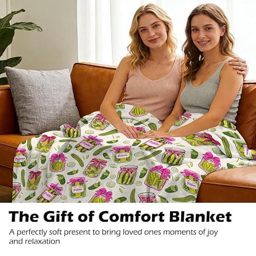 Pickle Gifts Blanket - 50 x 60 Inch Cozy Blankets Pickled Cucumber Throw Blanket for Girls, Soft Flannel Blankets for Bed Couch, Kimchi Sofa Stuff Decor for Women, Gift for Pickles Lover thumbnail 7