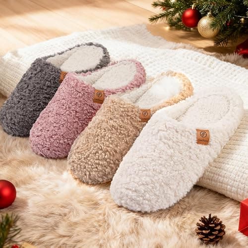EverFoams Women's Fuzzy Slip-on Slippers Soft Comfy Memory Foam Indoor House Shoes thumbnail 7