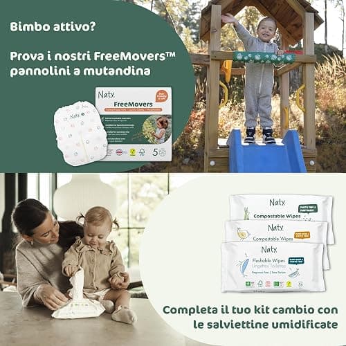 Naty BioEmbrace Pannolini Neonato | Certificati per pelle sensibile | Protezione anti-perdite fino al 100% | Morbidezza vegetale | Senza profumo & cloro | Taglia 2 (3–6 kg), 132 pz thumbnail 11
