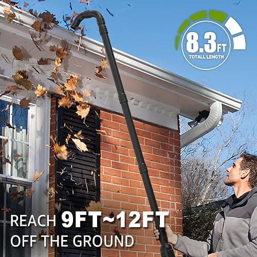 Sealegend Gutter Cleaning Attachment Kit Compatible with EGO 530CFM, 580CFM, 575CFM, 650CFM, 615CFM, LBX6000 Leaf Blowers 360° Rotation Nozzle, Extends Up to 8.3FT from The Ground thumbnail 6