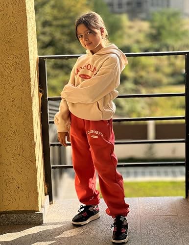 Arshinet Girls 2 Piece Outfits Hoodie Sweatsuit Sets Oversized Sweatshirt and Baggy Fall Fashion Sweatpant with Pockets thumbnail 7
