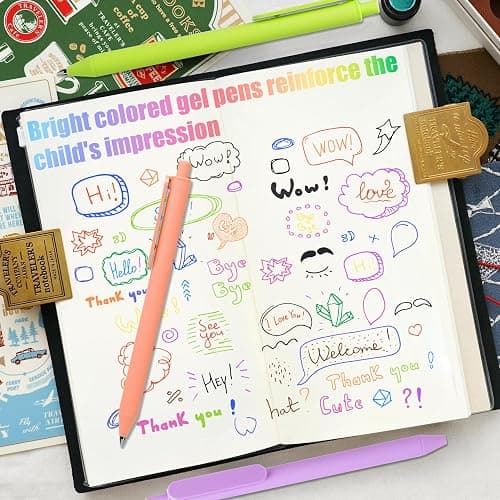 Drawdart Gel Pens 12 Colors Retractable Quick Dry Ink Pens Fine Point 0.7mm, Smoooth Writing Pens Multicolor for Journaling, Drawing, Doodling, and Note Taking, Multicolor, 12-Count thumbnail 2