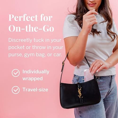Pixie Feminine Wipes – Naturally Scented Rosewater + White Tea – Flushable, Biodegradable & pH Balanced – Individually Wrapped Wipes for On-The-Go – Cleaner for Menstrual Cups & Discs (2 Packs of 20) thumbnail 8