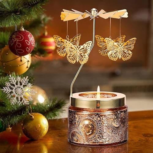 Butterfly Rotating Scented Candle, Gifts for Women Mom Daughter Sister Wife | Birthday Gifts for Women Friendship, Unique Candle Gift for Christmas Anniversary Mothers Day thumbnail 3