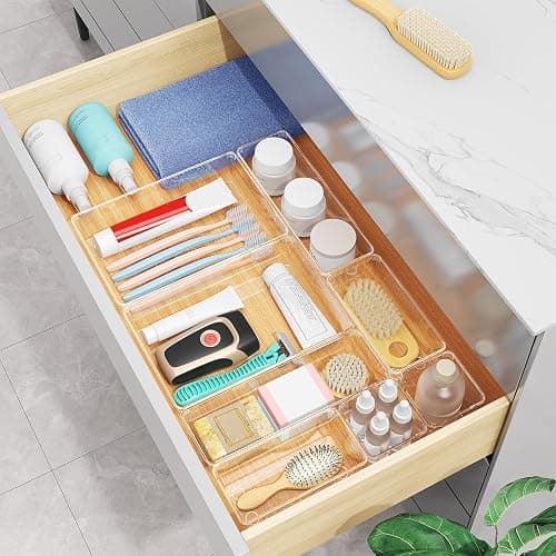 Radikor Schubladen Organizer -16 Stück Schminktisch Organizer in 4 Größen, Drawer Organizer, Make Up Organizer, Schubladen Ordnungssystem für Schreibtisch, Büro, Küchen, Bad thumbnail 3