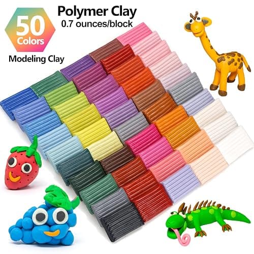 CiaraQ Polymer Clay Starter kit, Oven Bake Modeling Clay with Sculpting Tools, 50 Colors, 2.8 lb thumbnail 4