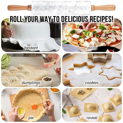 Zulay Kitchen 17-Inch Marble Rolling Pin With Stand - Polished Marble Rolling Pins For Baking With Long Beechwood Handle - Non-stick Roller Pin For Baking Pastries, Bread & Pizza thumbnail 8