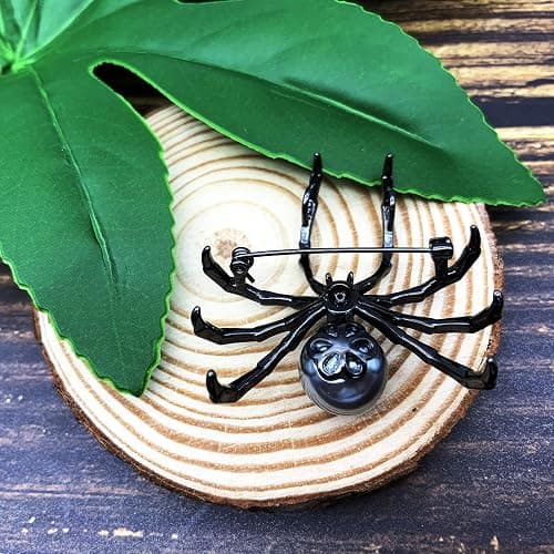 XGALBLA Vintage Style Austrian Crystal Halloween Micro Crystal Pave Spider Brooch Pin for Women thumbnail 4