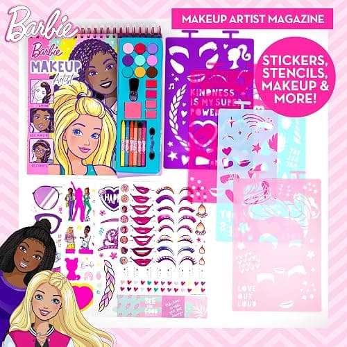 Horizon Group USA Barbie Magazine - Create Hair & Makeup Looks with 130+ Stencils, 180+ Stickers, Crayons & Pretend Makeup thumbnail 3
