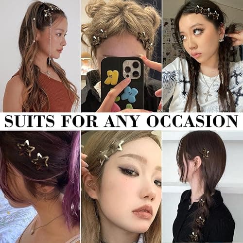 30 PCS Gold Star Hair Clips,20PCS 1.22"Star hair Clip and 10 PCS 1.65"Hair Clip Snap Hair Accessories Non Slip stars Clips for Girls Women gold Accessories Gold Metal Hair Clips thumbnail 4
