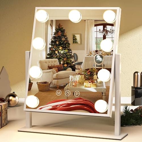 ZL ZELing Vanity Mirror with Lights,Makeup Mirror with Lights,Light up Mirrors with Smart Touch 3 Colors Dimmable,Mirror with Lights with 360° Rotation - Image 1