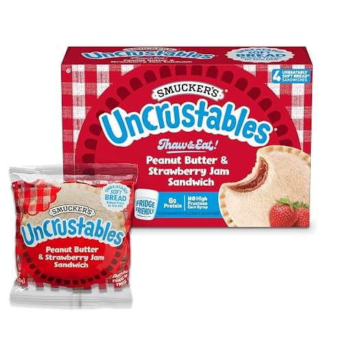 Smucker’s Uncrustables Peanut Butter & Strawberry Jam Sandwiches, 4 Count, 2 Oz. Each, Frozen - Image 1
