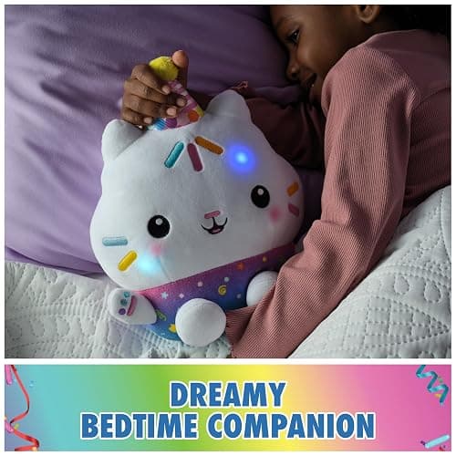Gabby's Dollhouse Celebrations, Sprinkle Party Cakey Cat Plush, 10-Inch Interactive Stuffed Animal with Sounds, Kids Toys for Girls & Boys Ages 3+ thumbnail 6
