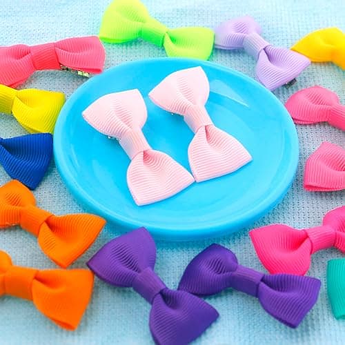 QingHan Dog Hair Bows 2 inches Small Puppy Bowknot Clips for Pet Grooming Accessories Doggy 60Pcs (30 Pairs) thumbnail 5