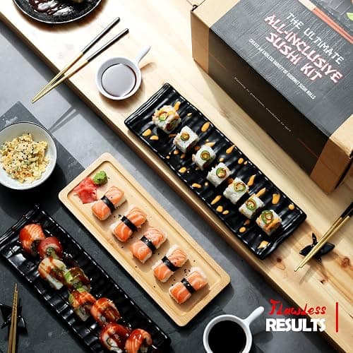 CraftZee All-Inclusive 𝗣𝗥𝗘𝗠𝗜𝗨𝗠 Sushi Making Kit for Beginners & Professionals - Sushi Maker with Rice Cooker, Reusable Chopsticks, Bazooka, Sushi Roller, Book - Sushi Kit for Family BPA-Free thumbnail 2