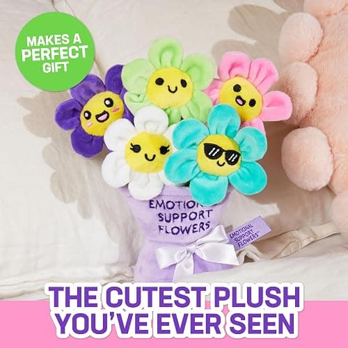WHAT DO YOU MEME? Emotional Support Flowers by Relatable, Cuddly Plush Toys and Stuffed Animals, Includes 5 Plushies with Basket, Thoughtful or Cute Stocking Stuffer thumbnail 3