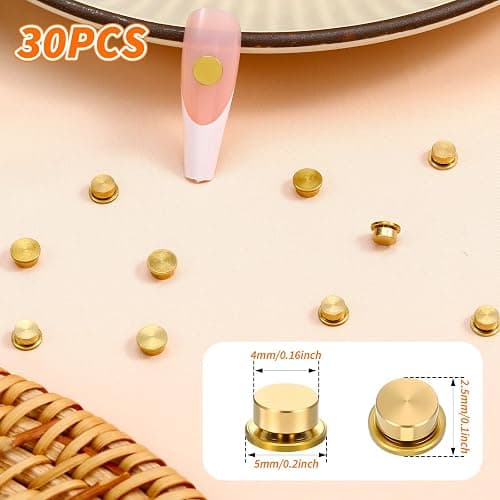 30 PCS Rotating Nail Charms Nail Art Rotating Charm Bearing for Nails Art Designs, Jewelry Rotat Tools for Women DIY Crafting Jewelry Accessories, Gold thumbnail 2