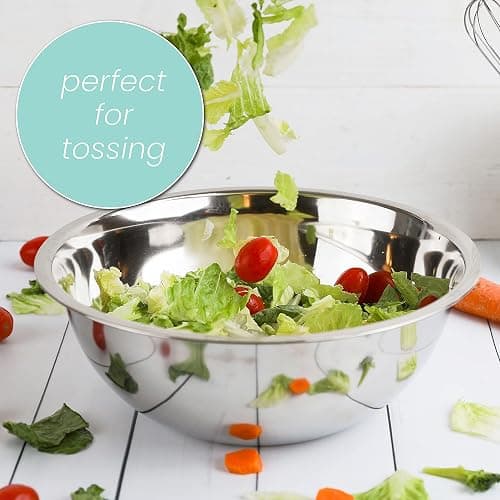 WHYSKO Meal Prep Stainless Steel Mixing Bowl (5-Piece Set) Home, Refrigerator, and Kitchen Food Storage Organizers | Ecofriendly, Heavy Duty, No Lids thumbnail 4