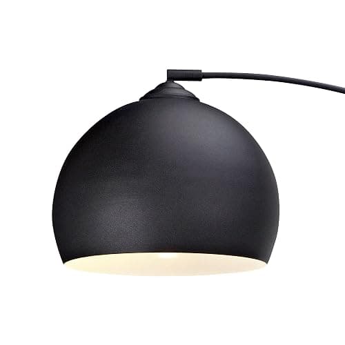 Teamson Home Standing Floor Lamp for Living Room, Arquer 170cm Tall Lamp, Bedroom Lighting, Living Room Accessories with Faux Black Marble Base and Black Bell Shade thumbnail 4