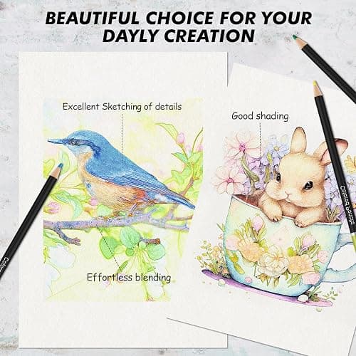 72 Coloured Pencils Set for Adult, Quality Soft Core, Oil Based Colouring Pencils for Artists,Professional Drawing Pencils Art Supplies, Colour Pencil for Adults Kids thumbnail 5