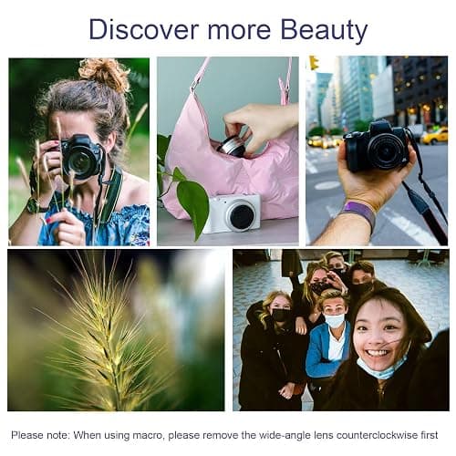 FotoZ 40.5mm 0.75x Mini Wide Angle Conversion Lens(w/Macro), for Sony ZV-1F ZV-E10, ZV-E10 MarkII A6400 A6700 Accessories, Compatible with kit Lens 16-50mm, PZ 16-50mm OSS II (Black) thumbnail 7