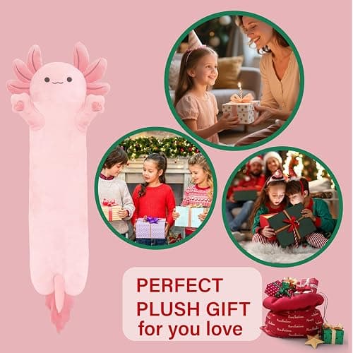 YUNCOL Axolotl Plush,Long Axolotls Plush Toys Pillow,19.6 Inch Cute Axolotl Stuffed Animal, Axolotls Plush Toy Gift for Girls Boys thumbnail 6