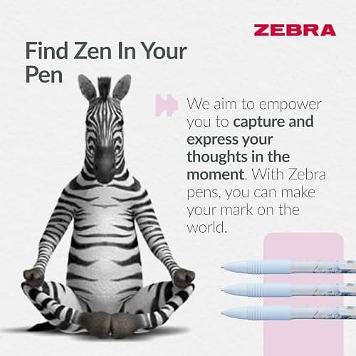 Zebra Pen Z-GRIP Smooth Glam Black Ink Ballpoint Pens 3pk 1.0mm Medium Point Retractable Ink Pens with Clip - Smooth Writing Pens with Low Viscosity Ink, Comfort Grip - 3 Pens Multipack (Blue Marble) thumbnail 7